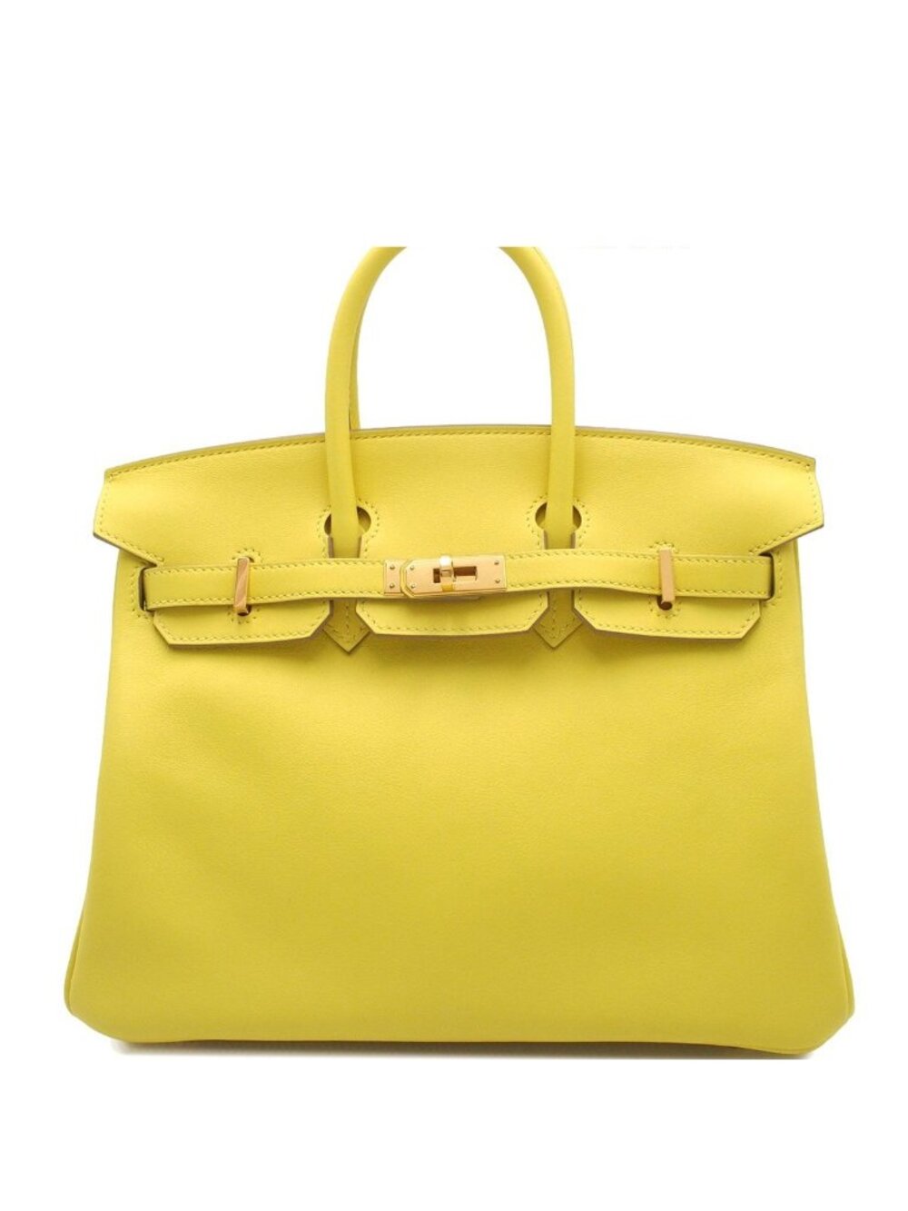 Hermes Birkin 25 Lime Pink Gold Swift Handbag